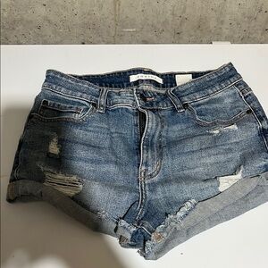 Denim Blue Distressed Women's Shorts